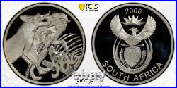 2006 South Africa Black Backed Jackal Proof Silver 50 Cents PCGS PR69DCAM