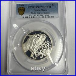 2006 South Africa Black Backed Jackal Proof Silver 50 Cents PCGS PR69DCAM