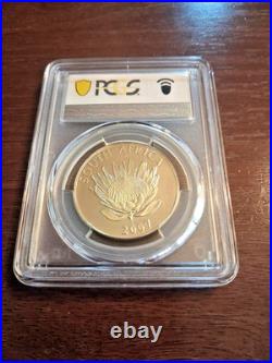 2007 South Africa Noble Prize Mandela 1 Silver Rand. PCGS MS 67
