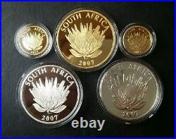 2007 South Africa Protea Gold & Silver Proof Set for Nobel Peace Prize Winners