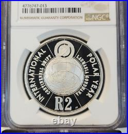 2007 South Africa Silver 2 Rand S2r Polar Year Ngc Pf 70 Ultra Cameo Perfection