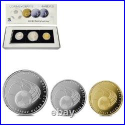 2009 Israel Gold/Silver FIFA World Cup South Africa 3-Coin Set (withBox & COA)