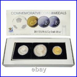 2009 Israel Gold/Silver FIFA World Cup South Africa 3-Coin Set (withBox & COA)