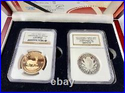 2009 South Africa Gold Krugerrand & Silver Medallion Launch Set NGC Gem PF