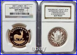 2009 South Africa Gold Krugerrand & Silver Medallion Launch Set NGC Gem PF