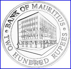 200 rupees 2017 silver 925 PROOF 50 th anniversary of Bank of Mauritius