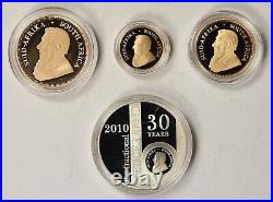 2010 S. Africa Fractional Krugerrand Gold/Silver Set 30th Anniversary 4 Coins