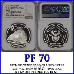 2013 SOUTH AFRICA SILVER PROOF TRAINS CLASS 43 PF70 ngc 2 RAND