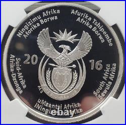 2016 S. Africa Big Cats-Cheetah 1oz. 925 Fine Silver-NGC PF 70 Ultra Cameo