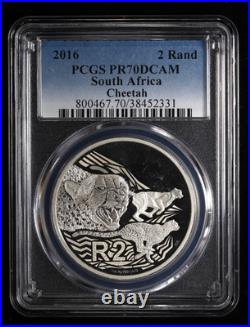 2016 South Africa 2 Rand Proof Cheetah PCGS PR70 DCAM