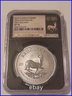 2017 1 Oz South Africa Silver Krugerrand Sp70 Uc First Release