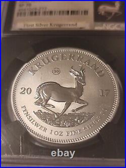 2017 1 Oz South Africa Silver Krugerrand Sp70 Uc First Release