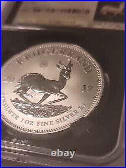 2017 1 Oz South Africa Silver Krugerrand Sp70 Uc First Release