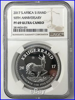2017 1 oz Silver PROOF Krugerrand NGC PF69 ULTRA CAMEO with Box and COA