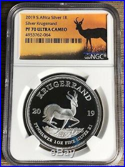 2017 2018 2019 PF70 Ultra Cameo Krugerrand Silver 1 oz Proof Coins