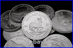 2017 Present (Random Year) South Africa 1 Oz Silver Krugerrand Lot of (5) Coin