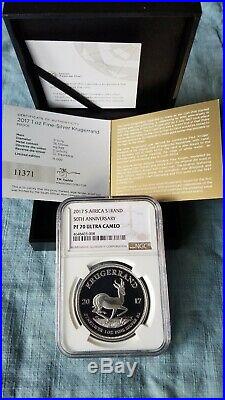 2017 SA Silver Proof Krugerrand 50th Anniversary NGC PF70 ULTRA CAMEO IN HAND