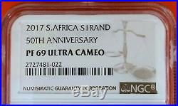 2017 SILVER PROOF KRUGERRAND NGC PF69 ULTRA CAMEO 50th Anniversary 15k