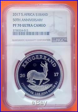 2017 SILVER PROOF KRUGERRAND's NGC PF68, PF69 and PF70 ULTRA CAMEO
