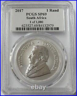2017 SILVER SOUTH AFRICA 1 RAND 50th ANNIVERSARY PCGS SP 69 1 OF 1000