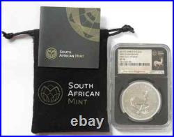 2017 SILVER SOUTH AFRICA KRUGERRAND 50th ANNIV NGC SP70 FIRST DAY OF ISSUE FDOI