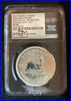 2017 S. Africa $1 Rand Silver NGC SP70 Krugerrand Coin