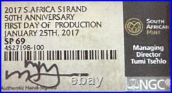 2017 S. Africa $1 Rand Silver NGC SP70 Krugerrand Coin
