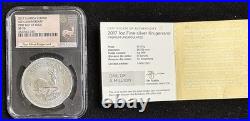 2017 S. Africa 1 oz Silver Krugerrand NGC SP70 FDOI 50th Annv withCOA