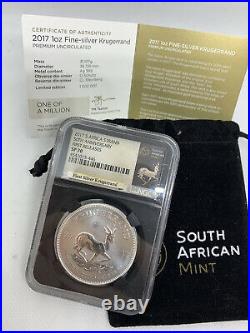 2017 S. Africa 1rand 50th Anniversary 1st Silver Krugerrand Ngc Sp70 1st Release