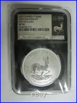 2017 S. Africa Krugerrand NGC Graded SP70 First Releases 50th Anniversary