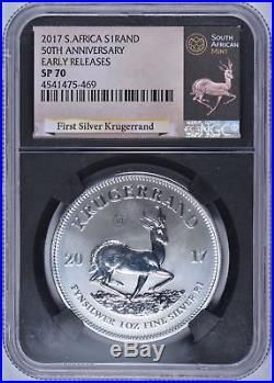 2017 S. African Silver Krugerrand NGC SP-70 Early Release Black Label