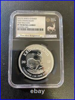 2017 S South Africa Krugerrand Ngc Pr-70 Dcam Silver Proof Certified Slab
