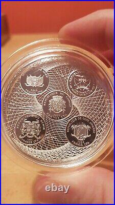2017 Silver Coin 3oz AFRICA UNITED LION 5x1 500 Francs CFA