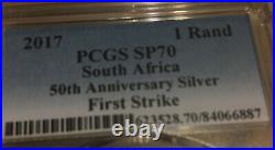 2017 Silver Krugerrand 1oz 50th Ann PCGS SP70 South Africa FIRST STRIKE Only 25