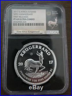 2017 Silver Krugerrand 1oz Proof NGC PF69 Ultra Cameo First Releases 15k mnt