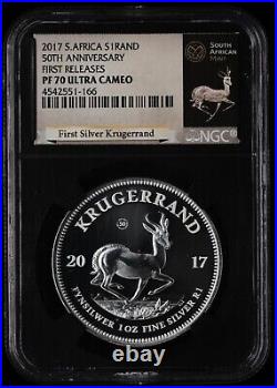 2017 Silver Krugerrand 50th Anniversary First Release NGC PF 70 Ultra Cameo
