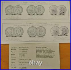 2017 Silver Krugerrand Anniv. & 1951-53 Five Schilling Springbok Set Coa #23 OGP