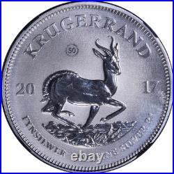 2017 South Africa 1 Ounce Silver Krugerrand 50th Anniv NGC SP70
