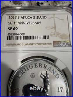2017 South Africa 1 Rand 50th Anniversary Krugerrand 1oz. 999 Fine Silver 0476