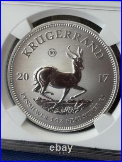 2017 South Africa 1 Rand Krugerrand 50th Ann 50 Privy NGC SP70 RP. 999 Silver