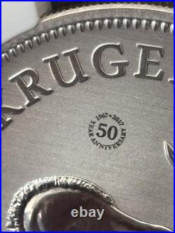 2017 South Africa 1 Rand Krugerrand 50th Ann 50 Privy NGC SP70 RP. 999 Silver
