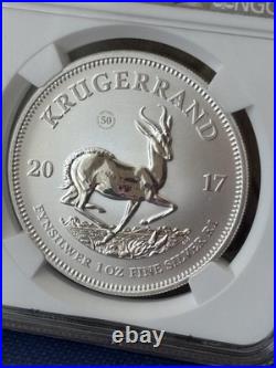 2017 South Africa 1 Rand Krugerrand 50th Ann 50 Privy NGC SP70 RP. 999 Silver