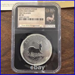 2017 South Africa 1 Rand Silver 50th Anniv. Krugerrand NGC SP-70 Early Release