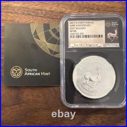 2017 South Africa 1 Rand Silver 50th Anniv. Krugerrand NGC SP-70 Early Release
