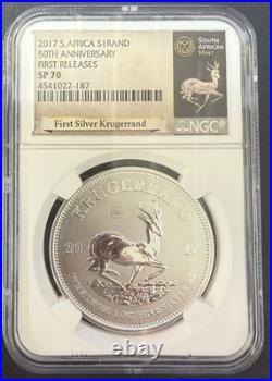 2017 South Africa 1 Rand Silver 50th Anniversary First Releases SP70 NGC