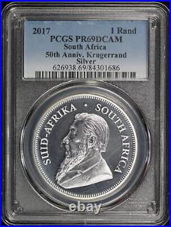2017 South Africa 1 Rand Silver 50th Anniversary Krugerrand PCGS PR-69 DCAM