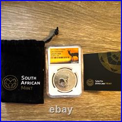 2017 South Africa 1 Rand Silver Krugerrand 50th Anniversary NGC Gem Specimen