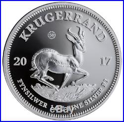 2017 South Africa 1 oz Fine Silver Krugerrand Proof Coin 50 Anniversary COA OGP