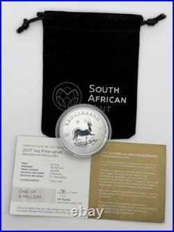 2017 South Africa 1 oz Silver Krugerrand Coin with Certificate of Authenticity