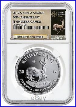 2017 South Africa 1 oz. Silver Krugerrand NGC PF69 UC Exclusive Label SKU47956